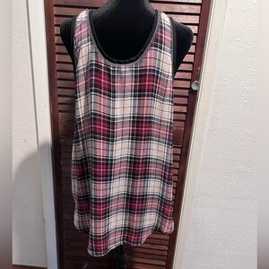 Sheer plaid tank top